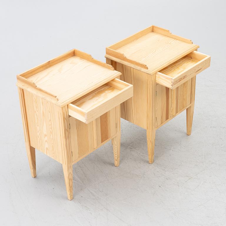 Bedside tables, a pair, Gustavian style, contemporary manufacture.