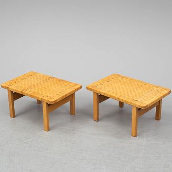 BØRGE MOGENSEN, a pair of benches/ tables, model 5273,  Fredericia stolefabrik, Denmark. Signed with labels.