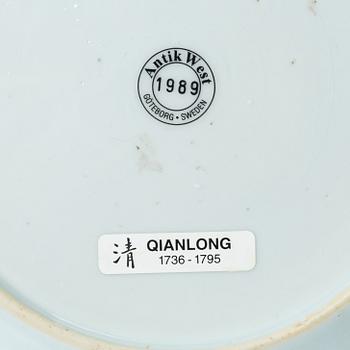 Tallrikar, fem stycken, porslin, Kina, 1700-tal.