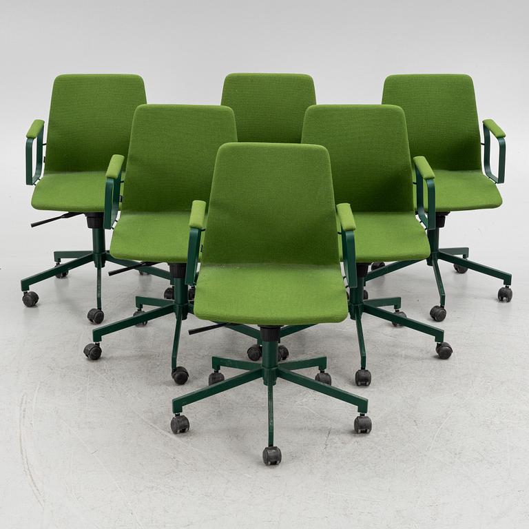Alexander Lervik, karmstolar, 6 st, "Pilot", Johanson Design.