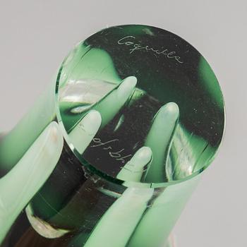 Paul Kedelv, vaser/skulpturer, 4 st, glas. Flygsfors Glasbruk.