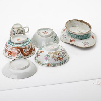 Parti porslin, 6 delar, Kina, 1800/1900-tal.