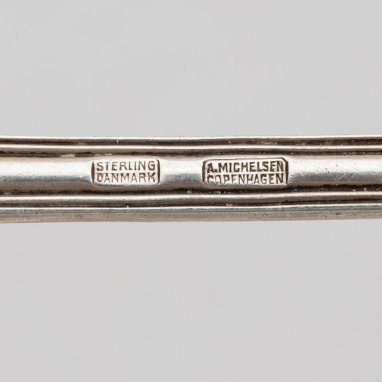 Ole Hagen, sandwich cutlery, 12 pieces, sterling silver, "Rosenborg", A Michelsen, Copenhagen circa 1960.