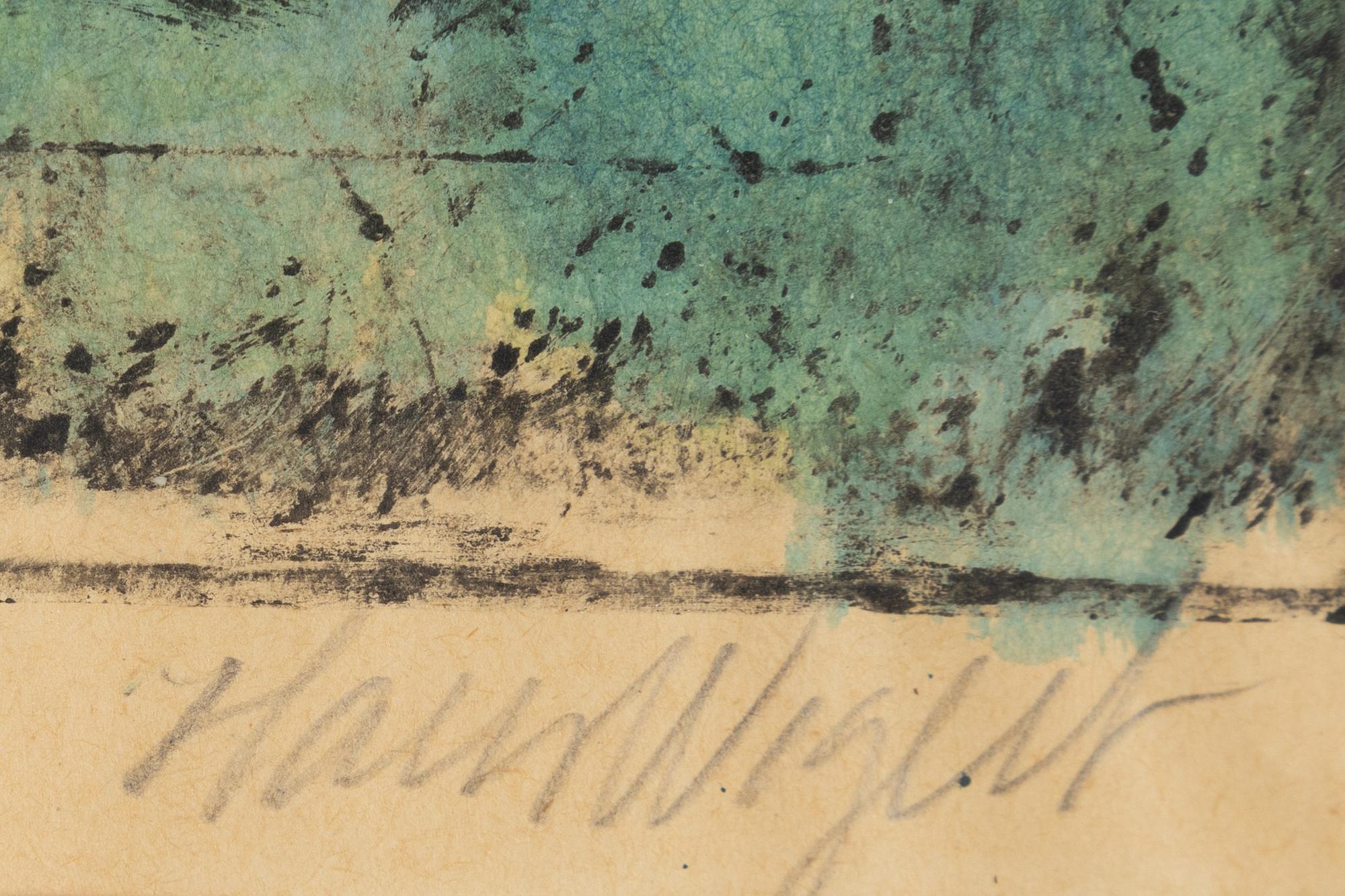 Hans Wigert, mixed media, signed Hans Wigert.