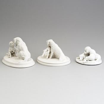 THREE PARIAN GROUPS, Gustafsberg, early 20th century.