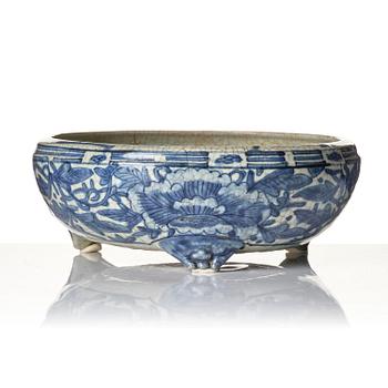A blue and white censer, Ming dynasty (1368-1644).