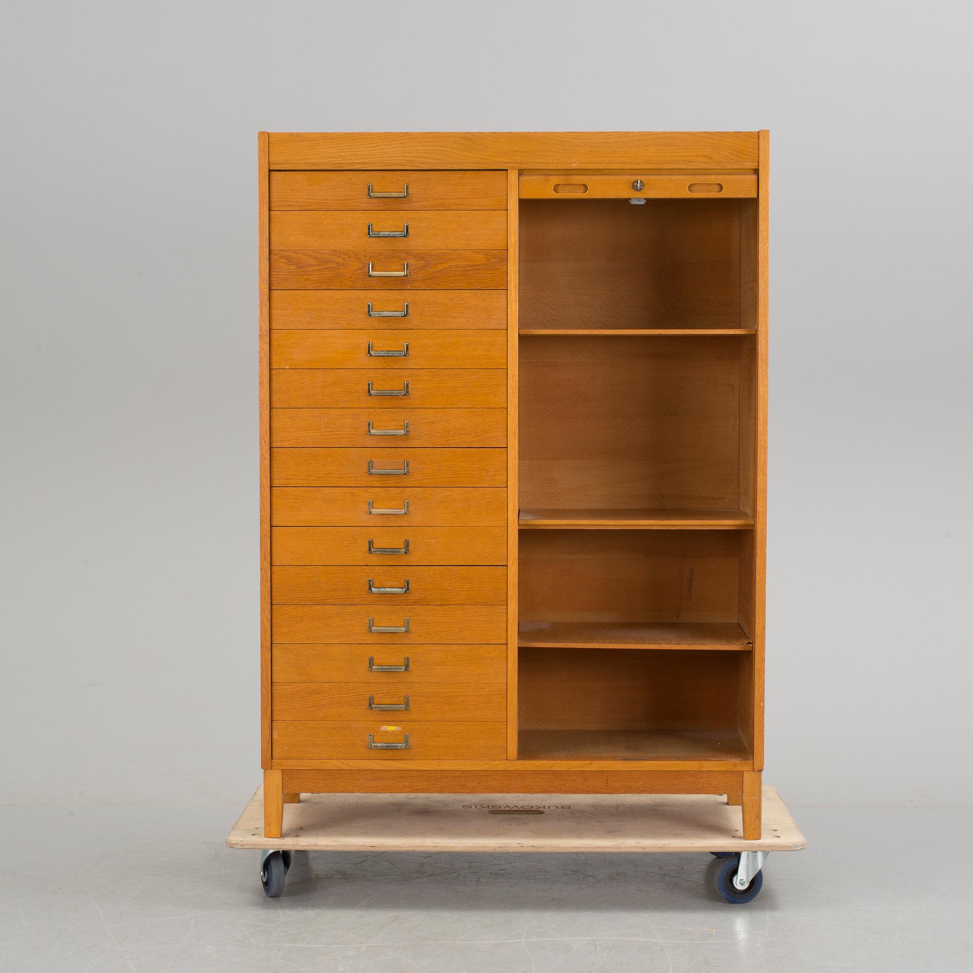 A mid 20th century teak filing cabinet, Åtvidaberg.