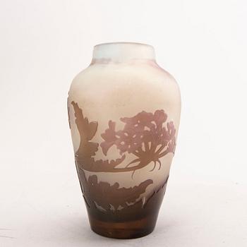 Emile Gallé, a signed glass vase.