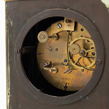 An Empire mantle clock, mid 19th century.