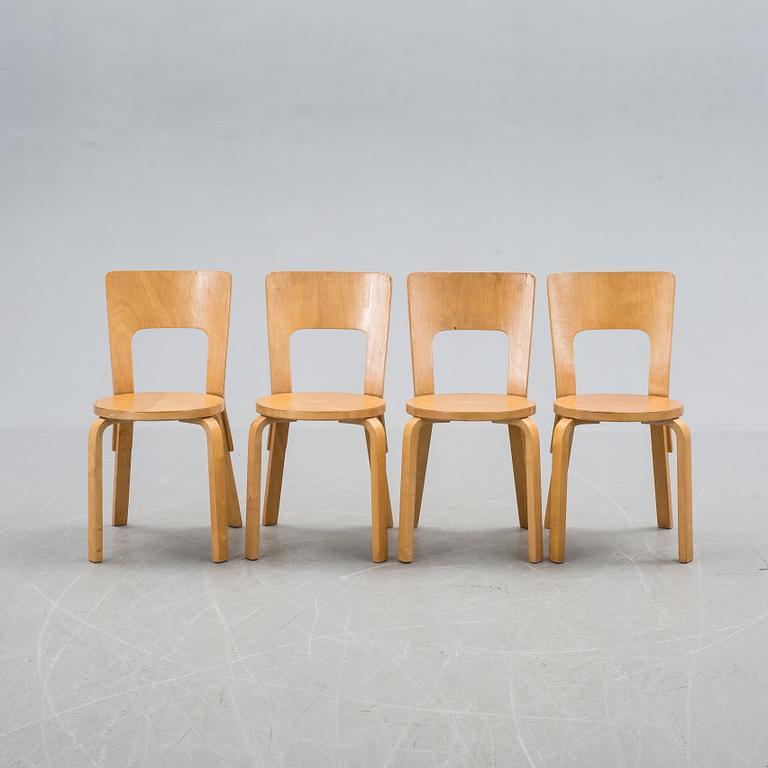 STOLAR, 4 st, modell 66, Alvar Aalto, Artek.