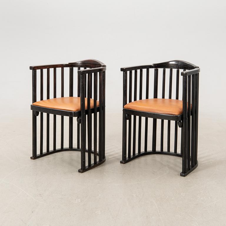 Josef Hoffmann, armchairs a pair attributed to the first half of the 20th century.