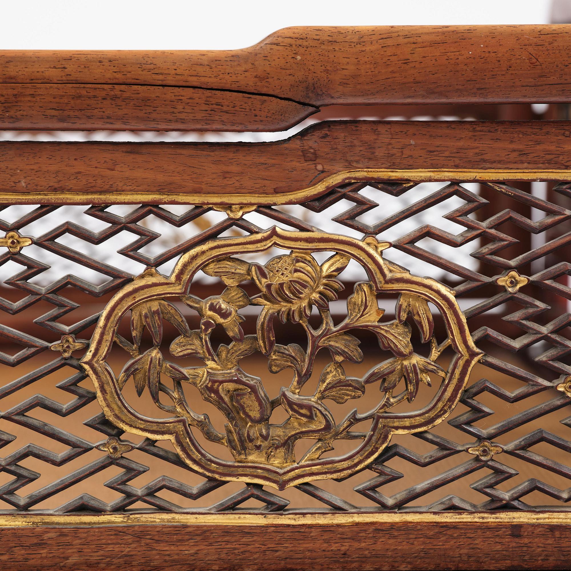 Dagbädd, hardwood. Qingdynastin, 1800-tal.