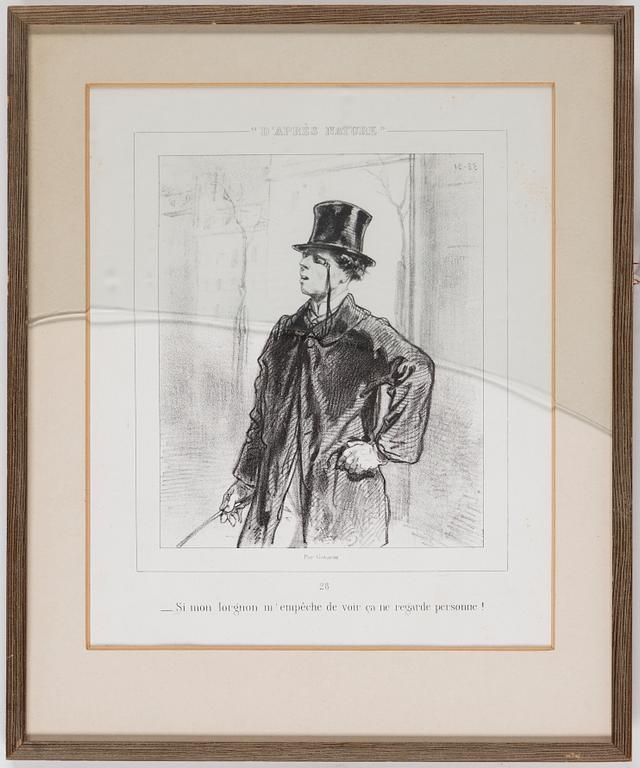 HONORÉ DAUMIER, among others,  lithographs, 9, stamped signature.