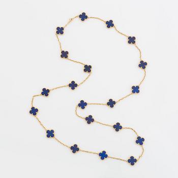 A Van Cleef & Arpels necklace "Alhambra" in 18K gold and lapis lazuli.