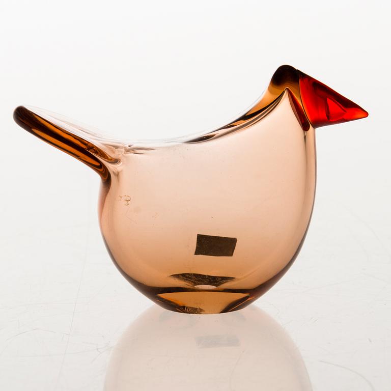 OIVA TOIKKA 1970s Glass Bird, signed O. Toikka Nuutajärvi Notsjö.