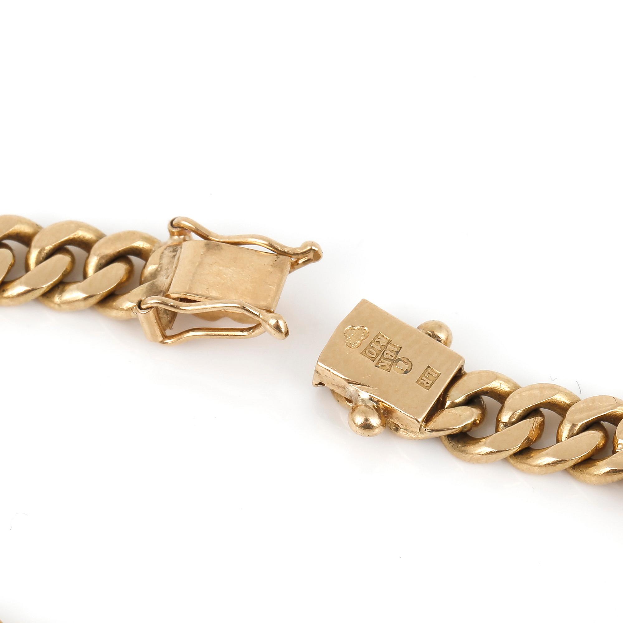 ARMLÄNK, 18K guld, Rosengren, Stockholm, 1991. Total vikt ca 18,09 g.