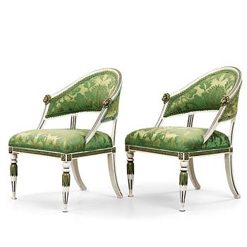 A pair of late Gustavian armchairs by Ephraim Ståhl (master in Stockholm 1794-1820).