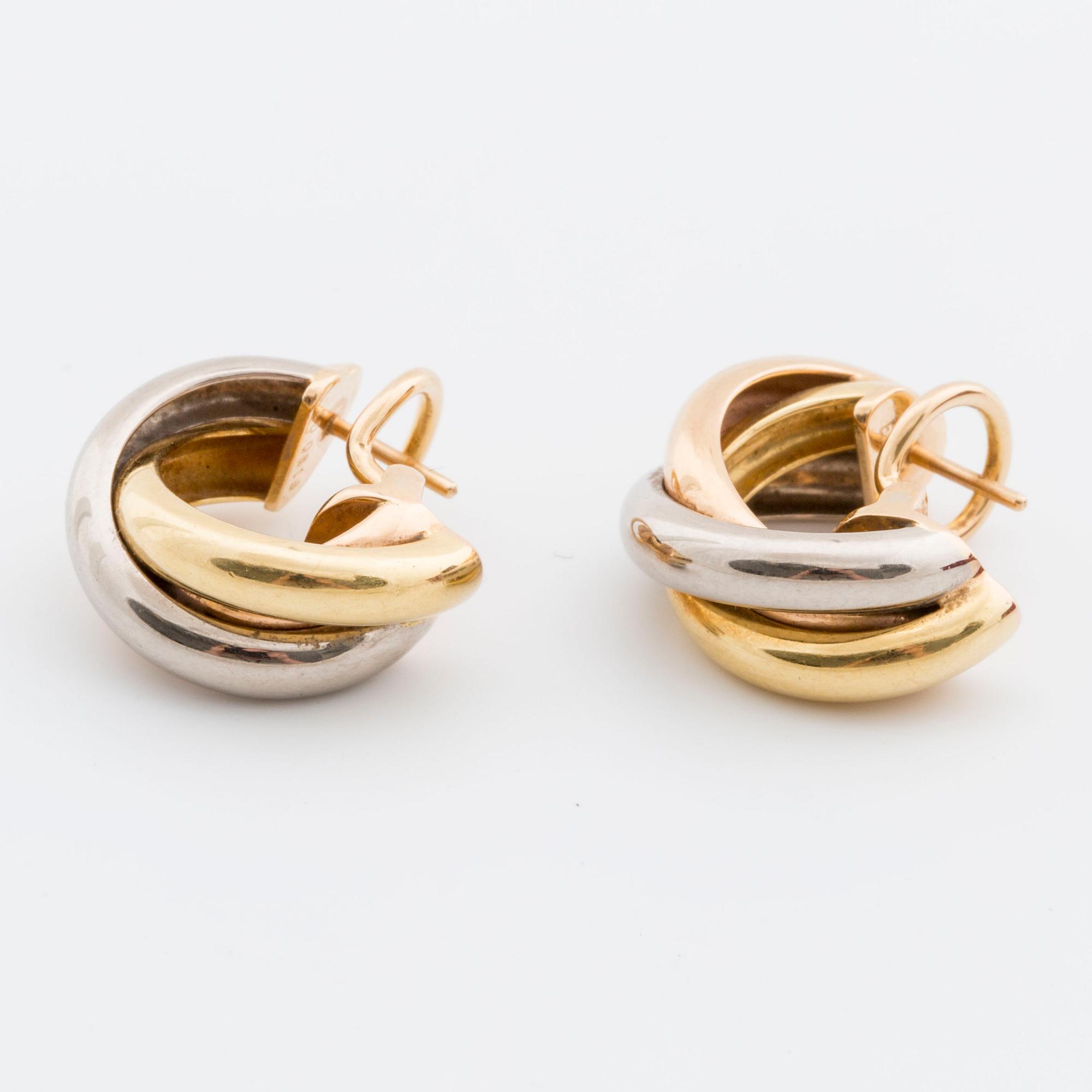 CARTIER EARRINGS "trinity" 18K gold.