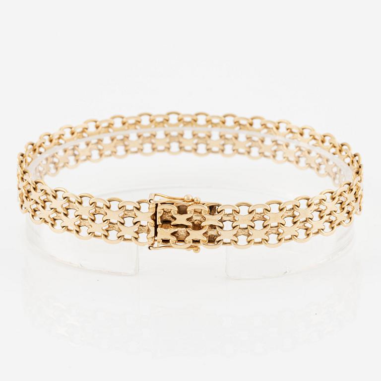 Armband, 18K guld, x-länk.