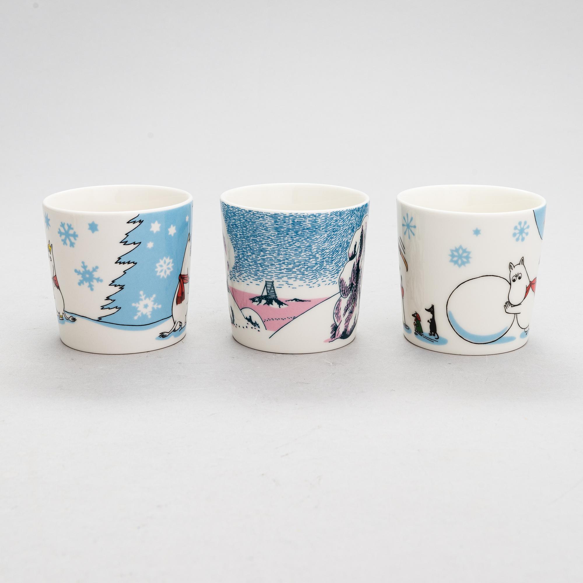 A 6-piece set of Seasonal Moomin mugs, vitro porcelain, Moomin Characters, Arabia.