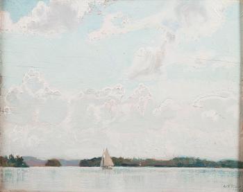 ANTTI FAVÉN, SAILING BOAT AT CALM SEA.