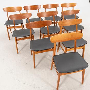A set of 10 1960s Farstrup teak dining chairs.