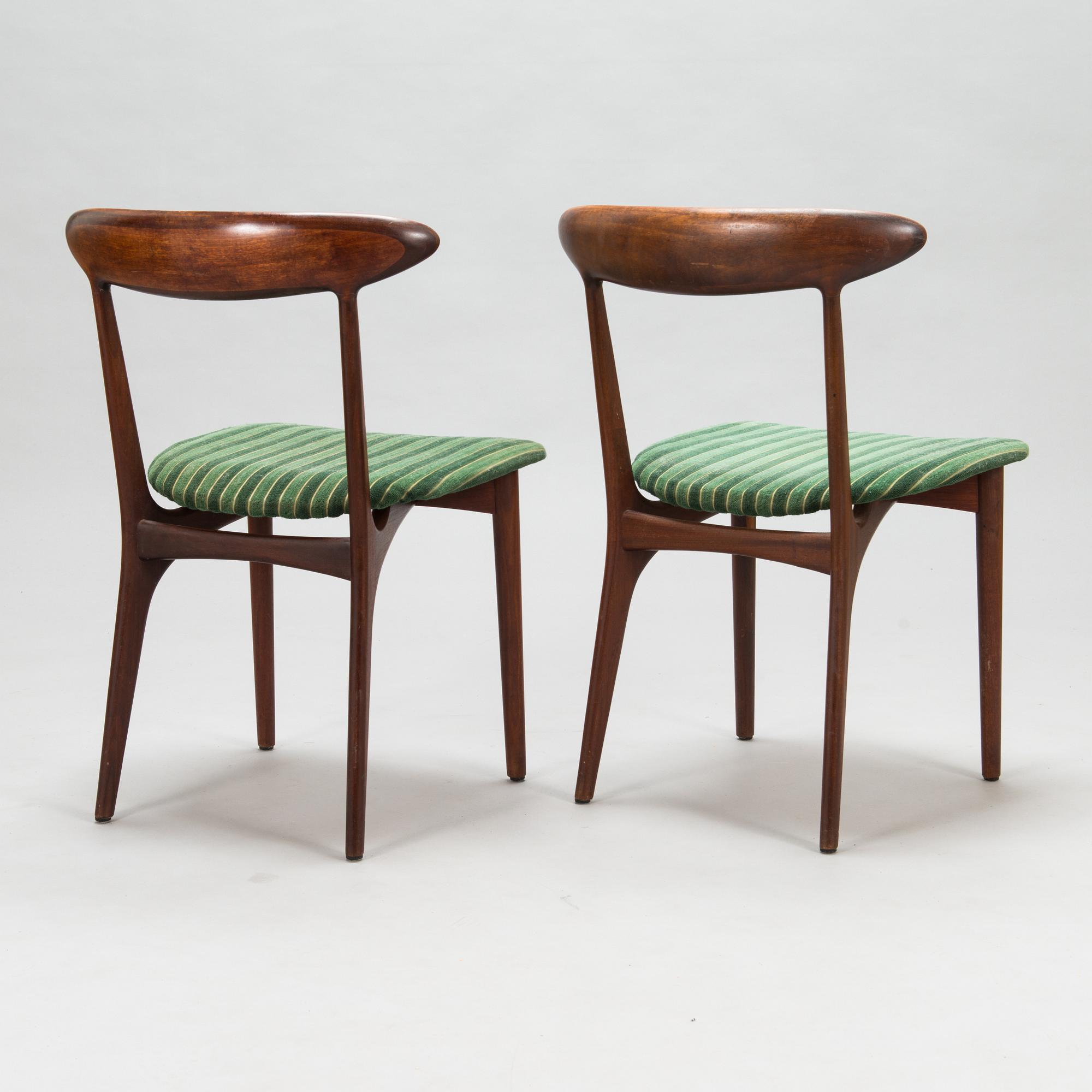 Kurt Østervig, stolar, 6 st, "Skagen", Brande Møbelfabrik, Danmark 1900-talets mitt.