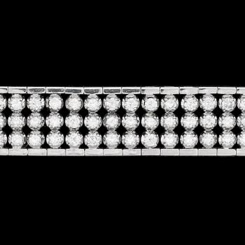 A brilliant cut diamond bracelet, tot. app. 10 cts, 1970's.