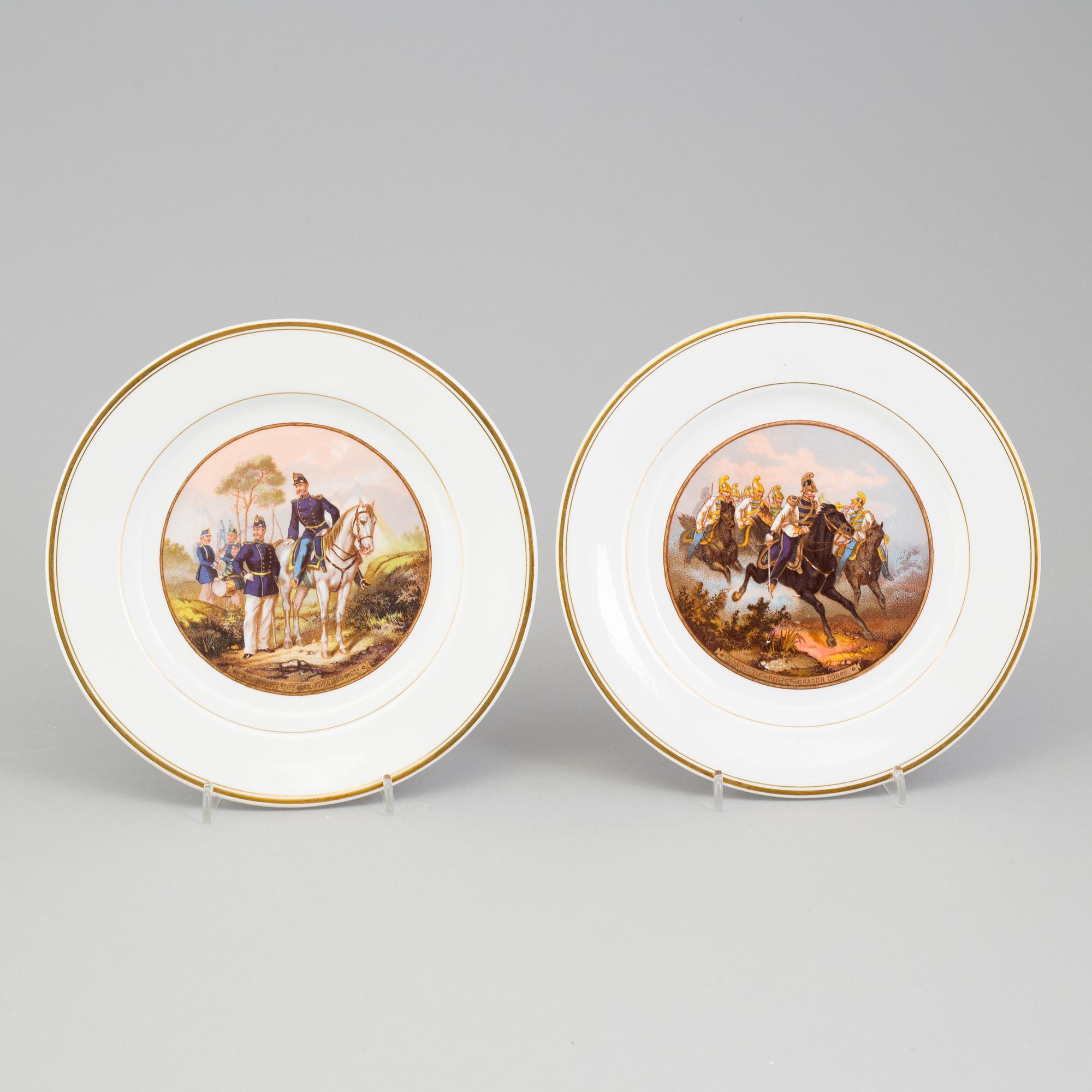 Six swedish porcelain plates, by Gustavsberg, early 20th century.