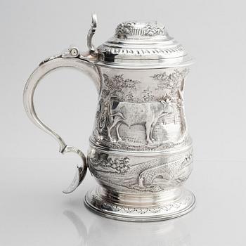 Humphrey Payne, dryckeskanna, silver, London 1748.