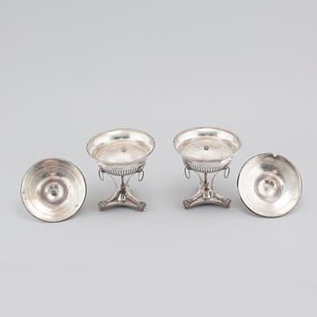 A pair of slidded silver sugar bowls by Petter Adolf Sjöberg, Stockholm, from 1819.