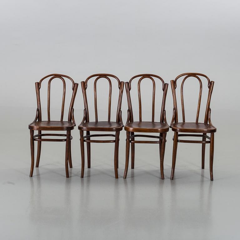 FOUR BENTWOOD CHAIRS FROM WILHELM FREUD LEMBERG, CA 1900.