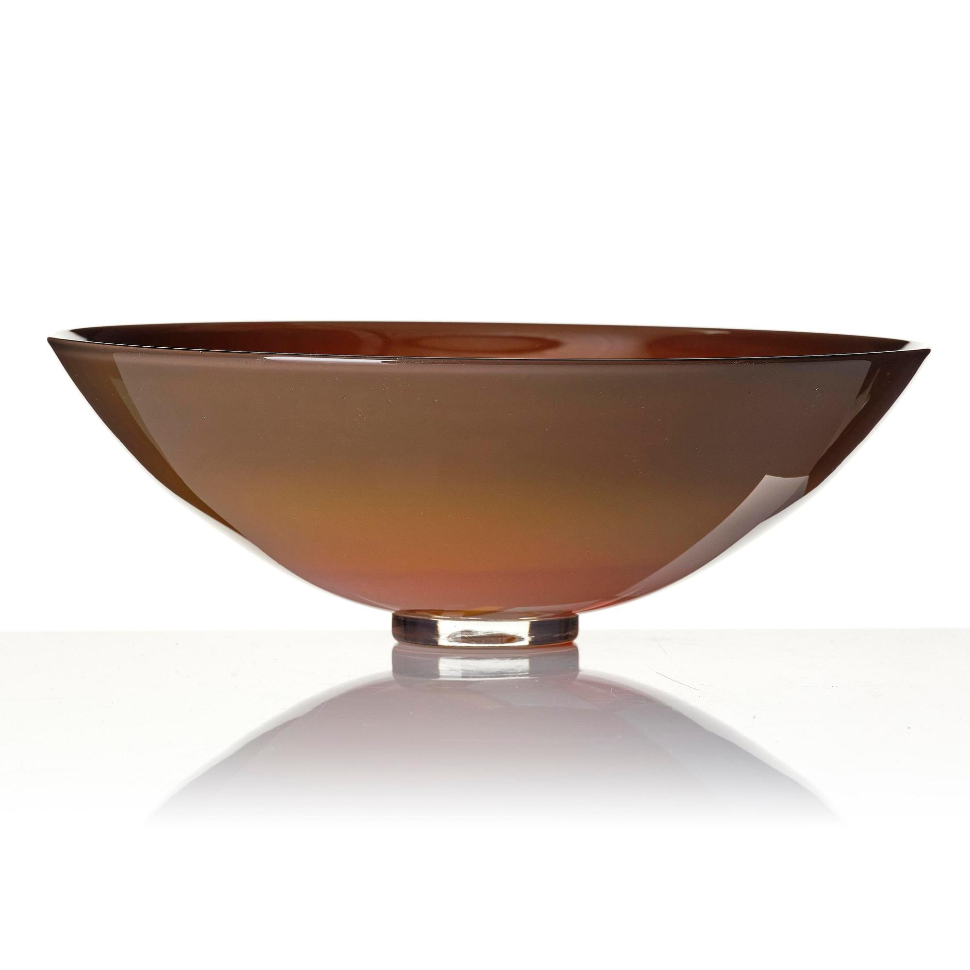 Klas-Göran Tinbäck, a blasted glass bowl, blown by Wilke Adolfsson, 1985.
