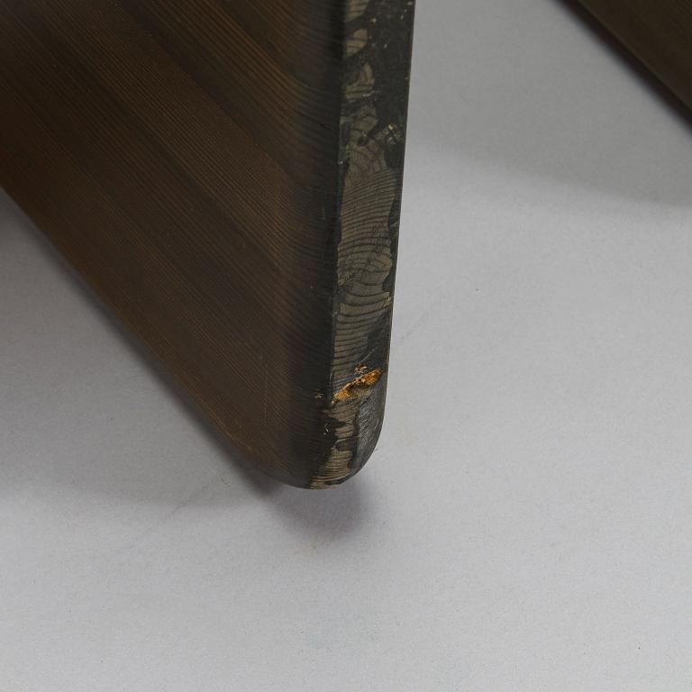 Tapio Wirkkala, a pair of stools made to order  for the Finnish Glass Museum manufactured by  Reino Huotari 1981.