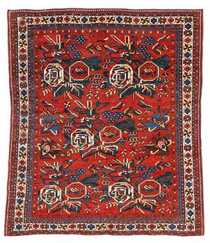 378. An antique Afshar rug, southeastern Iran, c. 153 x 135 cm.