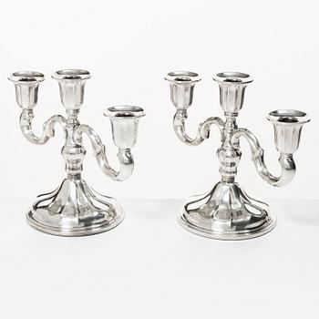 Candelabras, a pair, silver, 20th century.