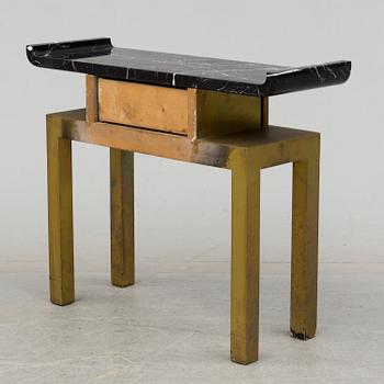 An Art Deco side table with stone top, 1930's/40's.