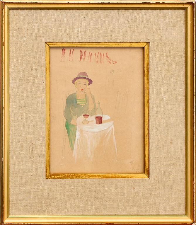 OTTE SKÖLD, akvarell/blandteknik, sign och dat Paris -33.