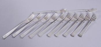 BESTICK, 119 delar, silver. "Rosenholm", G.A.B.