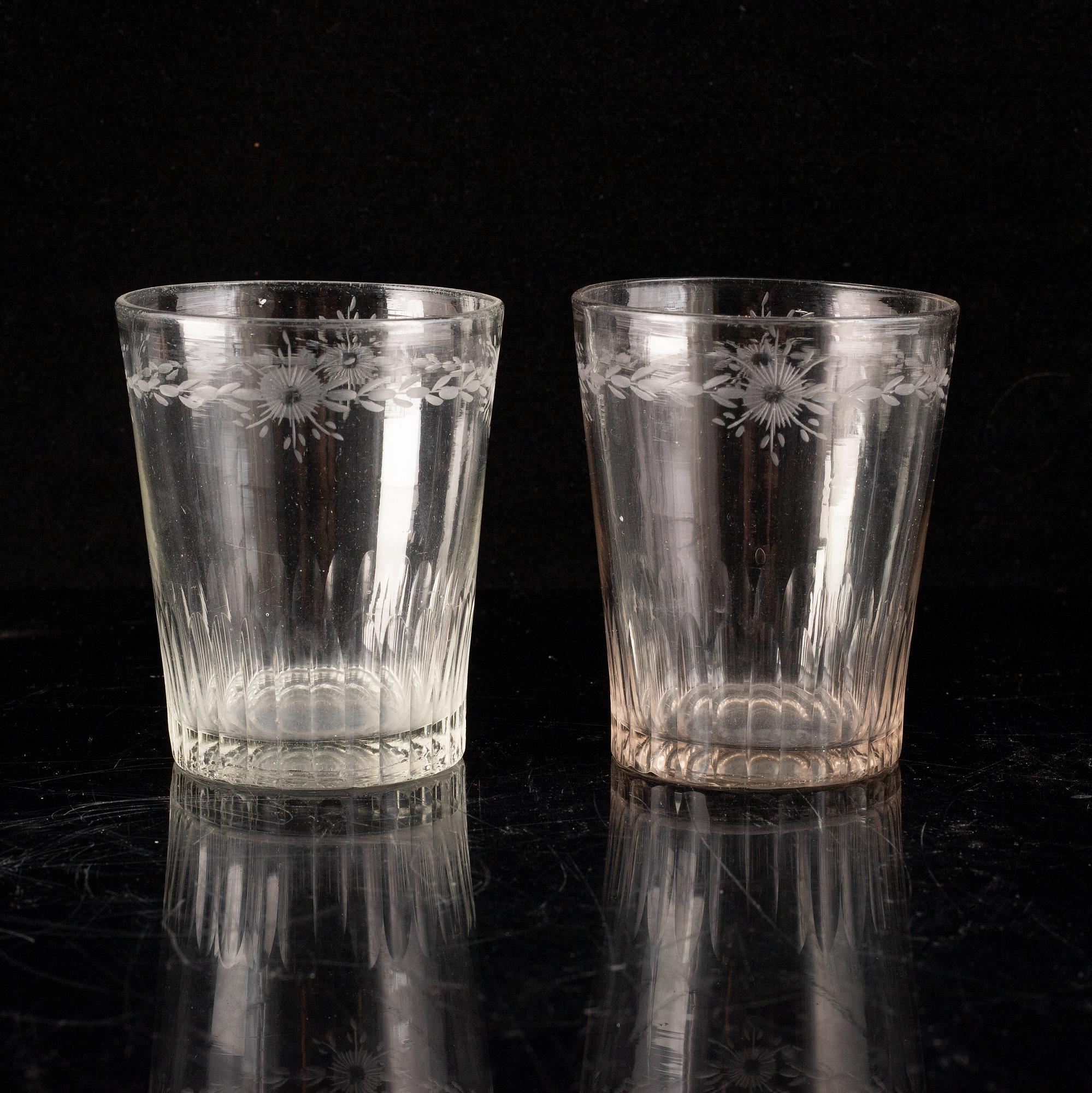 Seven late gustavian glasses, ca 1800.