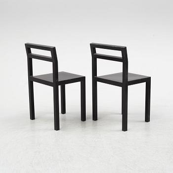 BORIS BERLIN/POUL CHRISTIANSEN, a 'Non' table with two chairs by Komplot design for Källmo.