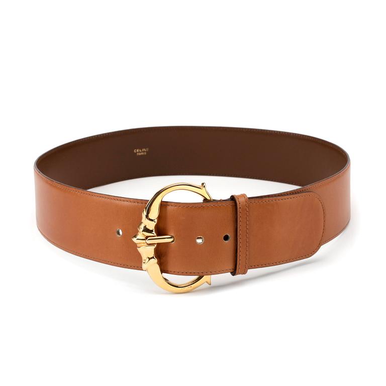 CÉLINE, a brandy coloured leather belt.
