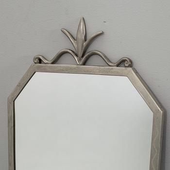 A PEWTER MIRROR, MID 20th CENTURY.