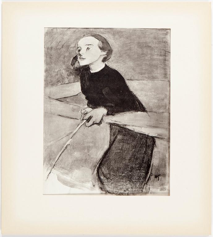 HELENE SCHJERFBECK, mapp med 48 reproduktioner, Gotthard Johansson, numrerad 89/500, Nordisk Rotogravyr Stockholm 1945.