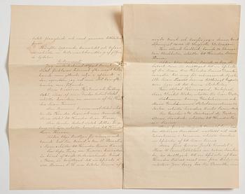 Konvolutet till Alfred Nobels testamente 1895, egenhändigt rubricerat: Testamente /My Will och signerat samt lacksigill.