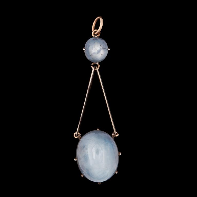 A star sapphire pendant, Ceylon.