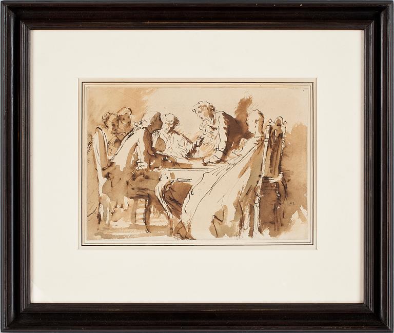 EGRON LUNDGREN, brun tusch och lavering på papper. Monogramsign.