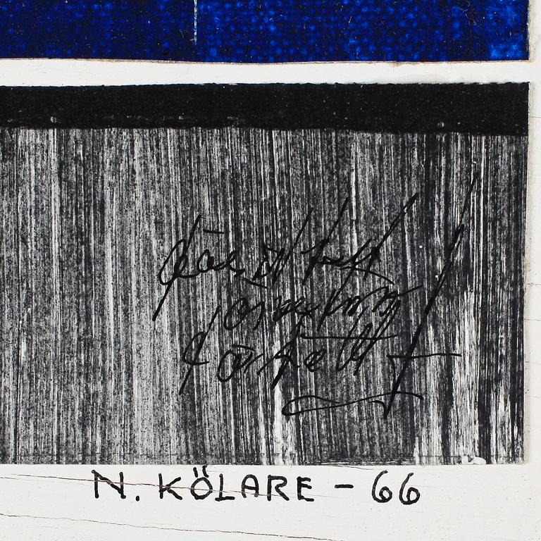 NILS KÖLARE, blandteknik, sign, dat 66.