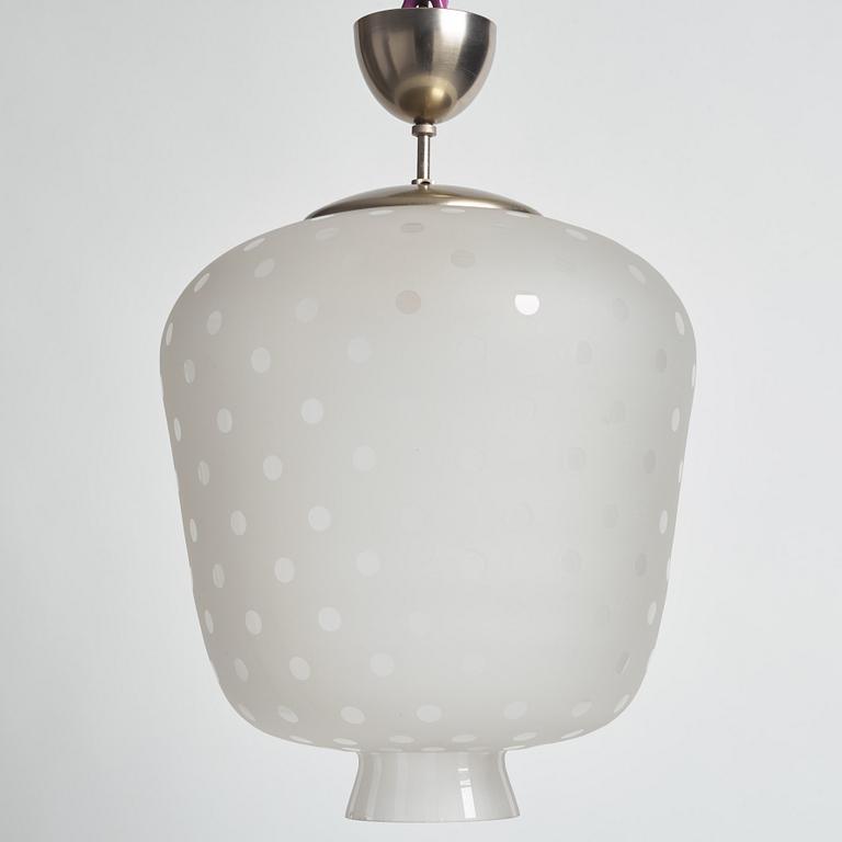 Flygsfors Glasbruk, ceiling lamp, a version of model '51334/513 P', 1940s/50s.