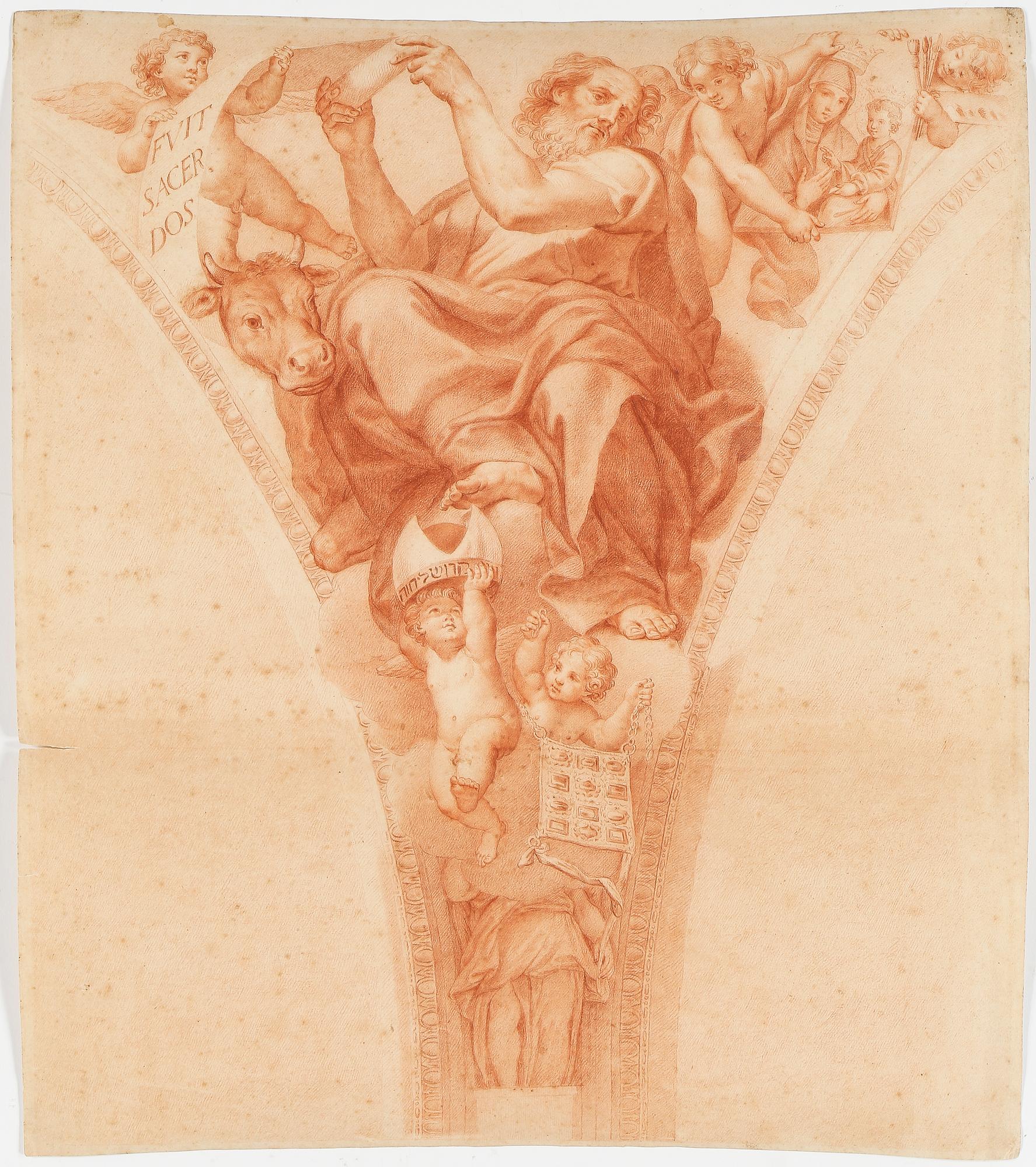 OKÄND KONSTNÄR, 2 st, rödkrita, 1700-tal.